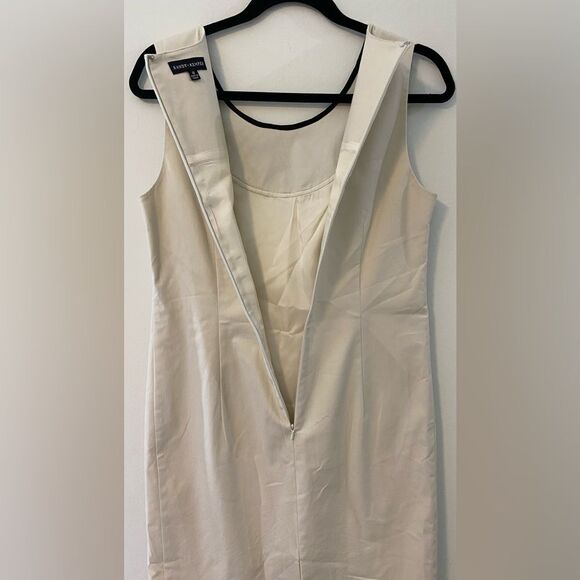 Randy Kemper, Khaki w/ Black Lace Trim, Sleeveless Midi Dress, Size 8 - Picture 9 of 9